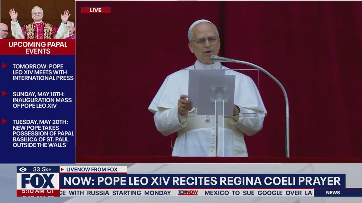 WATCH FULL: Pope Leo XIV recites Regina Coeli prayer